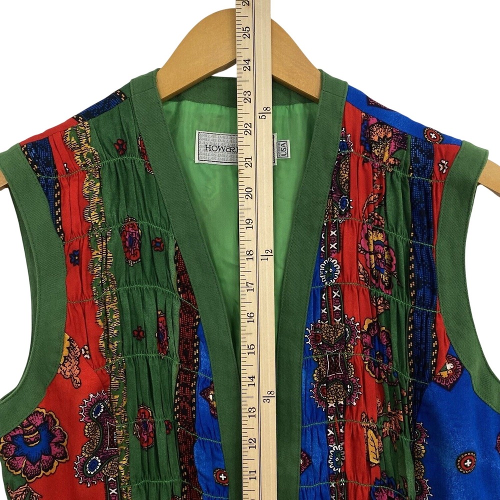 Vintage Vest Womens 8 Wearable Art Boho Artsy Patchwork Color block Made USA - Picture 7 of 9